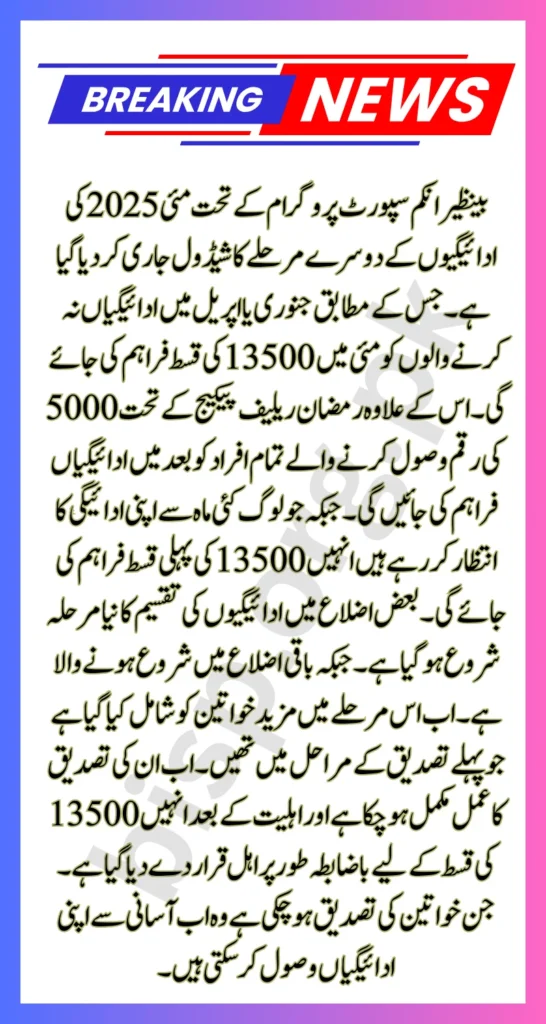 Benazir Income Support Programme May 